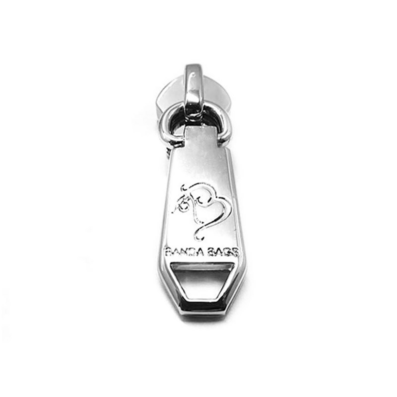 Nickle Free Logo Zipper Puller For Lady Handbag